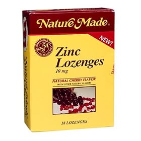 Nature Made Zinc Lozenges, Cherry Flavored, 10 mg (18 Lozenges)