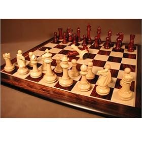 Meghdoot Bud Rosewood Chessmen with Solid Rosewood Maple Thick Board Chess Set by 
