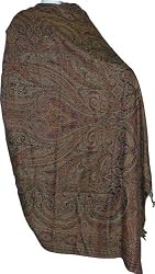Large Shawl Wool Jacquard Design Yoga Accessory 106 x 55 inches