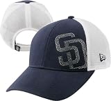 San Diego Padres Women's Hat: New Era Jersey Shimmer Trucker Mesh Hat