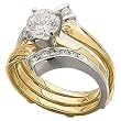 Two Tone Trendy Diamond Ring Guard Enhancer (Center ring is not included)