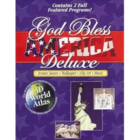 God Bless America Deluxe Screen Savers, Wallpaper, Clip Art and Music **FREE BONUS 3D World Atlas** by Swift