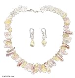Pearl and quartz jewelry set, 'Ice Candy' 1