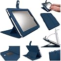 Apple iPad Advanced Pro Case Luxury Executive Wallet / Cover /  Stand / Flip Case - NAVY BLUE (WITH SCREEN PROTECTOR)