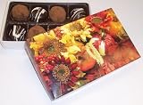 Scott's Cakes Cocoa Covered Dark and Dark Chocolate Truffles 1/2 Pound Fall Leaf Box