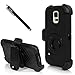 E LV Hybrid Full-body Protective Case Bundle with 1 HD Screen Protector, 1 Stylus and 1 Microfiber Digital Cleaner for Galaxy S5 / Galaxy SV/ Galaxy i9600 (Solid Black)