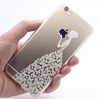 iPhone 6 Case, LUOLNH Funny fashion creative design White Apple Butterfly Girl TPU Silicone Skin Case Cover Phone Case Case Bumper for Apple iPhone 6 (4.7 inch) from LUOLNH