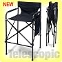 EARTH "TELESCOPIC" TALL DIRECTORS CHAIR, FOLDS UP SMALL... Very COMPACT & Very LIGHTWEIGHT