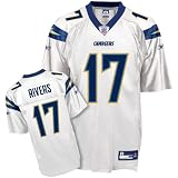 Reebok San Diego Chargers Philip Rivers Replica White Jersey Medium