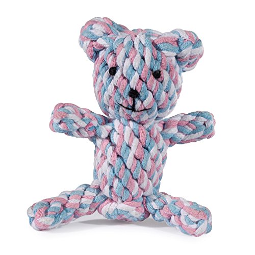 Zanies Rope Bear Dog Toys, Pink, Large, 5
