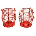 Set of 2 Metal Wire Votive Holders - Orange (5")