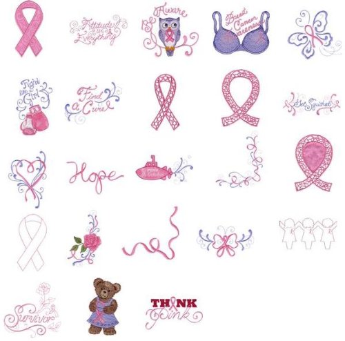 Brother/Babylock Embroidery Card PINK RIBBON 