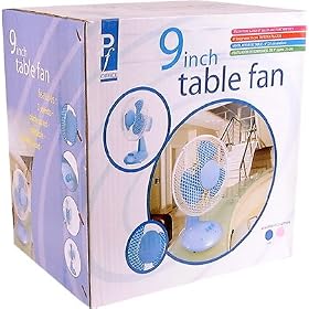 9" Two Speed Oscillating Table Fan  in Blue OR Pink