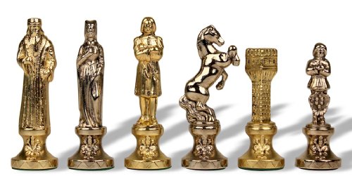 Renaissance Chess Set in Brass & Nickel - 3.25