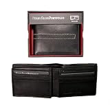 Perry Ellis Pattern Stitch Leather Wallet ~ Black