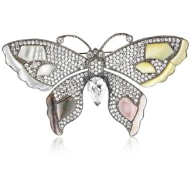 Cubic Zirconia by Kenneth Jay Lane Butterfly Brooch
