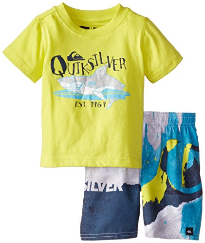 Quiksilver Baby Boys' Green Tee with Printed Microfiber Shorts