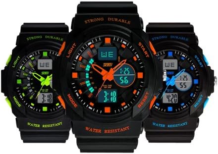 Fashion Led Light Calendar Waterproof&shockproof Men Digital Electronic Outdoor Wrist Sport Watch-4 LED Colors