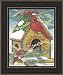Cardinal Home-Christmas-Birdhouse-Bird-Framed Art Print