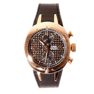 Oris Men's 680 7601 6084LS 18K Gold TT3 Chronometer Black Dial Watch by Oris
