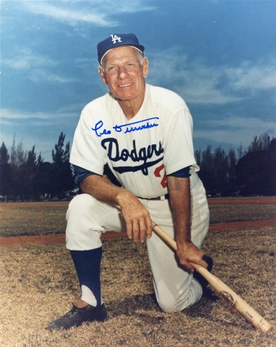 Leo Durocher Signed Autographed Posed with Bat Los Angeles Dodgers 8x10 Photo