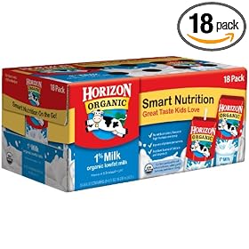 Horizon Organic 1 % Low Fat Milk, 8-Ounce Aseptic Cartons (Pack of 18)