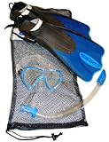 Cressi Snorkeling Scuba Dive Mask Fins Dry Snorkel Gear Set