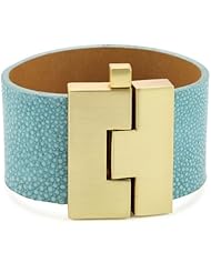 Leighelena "Jigsaw" Turquoise-Color Wide Bracelet