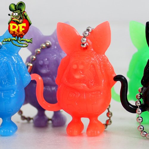 USA製RAT FINK(ラットフィンク)プラスチックキーホルダー9カラー (グローインザダーク)