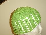 Cp110g, Hand Crocheted Forest Geen Gimp Skull Cap for Teens and Adult Mens