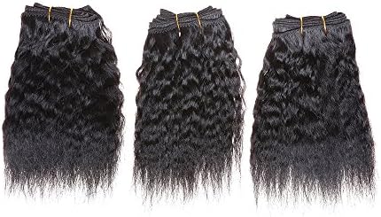 Savena 3pcs/lot 100g About 33g/pc Short Size 6Inch Brazilian Afro Kinky Curly Human Hair Weaving 100% Original 7A Grade Human Hair Extension (1#)