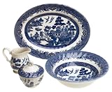 Churchill China Chelsea Blue Willow 5-Piece Dinnerware Completer Set