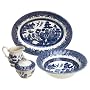 Churchill China Chelsea Blue Willow 5-Piece Dinnerware Completer Set
