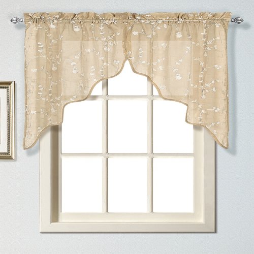 United Curtain Savannah Swags, 51 by 38-Inch, Taupe, Set of 2