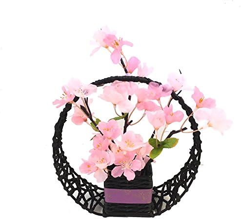 MOYOGI bonsai artificial cherry blossom tree, flower decor for indoor, 9inch