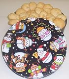 Gourmet Food : Scott's Cakes 2 1/2 lb. Almond Macaroon Cookies in a Happy Snowman Tin