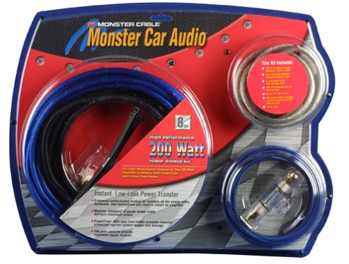 Monster Cable S-B HPBAP200 High Performance 200 Watt Amplifier Connection Kit (Silver and Blue)