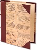 Recipe and Gardening ring binder in a manuscript design with tan leather