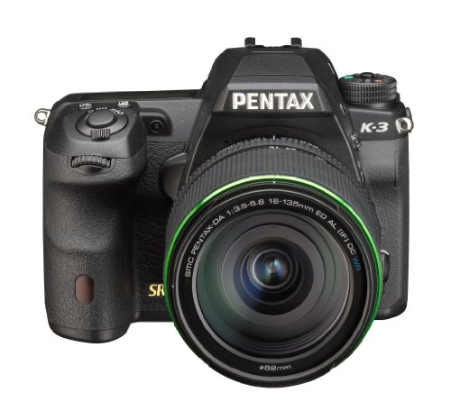 amazon Pentax K-3 lens kit w/ 18-135mm WR 24MP SLR Camera with 3.2-Inch TFT LCD and 18-135mm WR f 3.5-5.6 (Black)