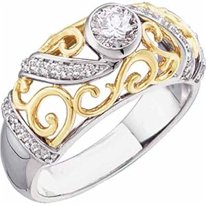 Two Tone Dreamy Diamond Engagement Ring