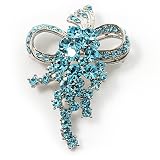 Light Blue Crystal Grapes Brooch