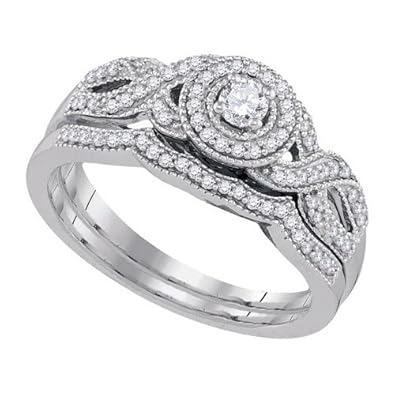 Cheap Girls Jewelry 0.33CT-DIA 0.10CT-CRD BRIDAL SET For Sale