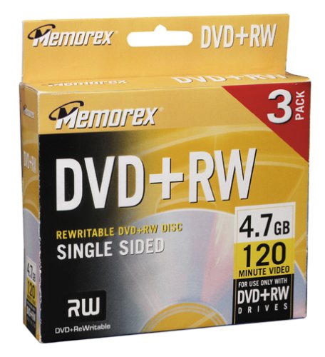 Memorex 4.7GB DVD+RW Media (3-Pack)