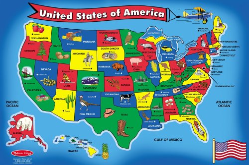 Melissa & Doug USA Map 51-Piece Floor Puzzle