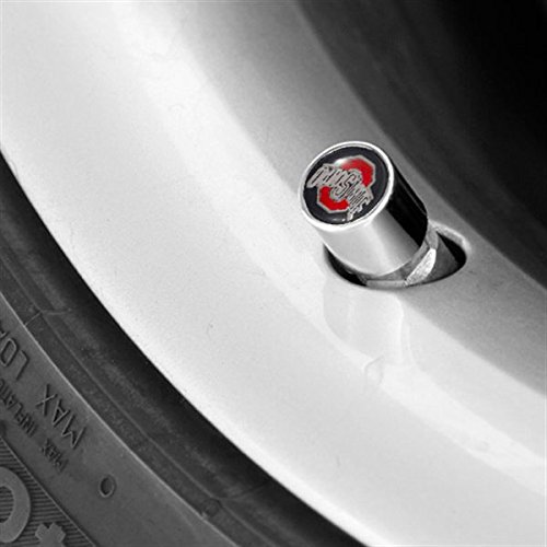 NCAA Tire Valve Stem Covers (1/2 Inch, Ohio State Buckeyes-Black)
