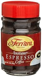 Ferrara Instant Espresso Coffee, 2-Ounce Glass Jars (Pack of 6)