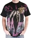 CHRISTIAN AUDIGIER Ed Hardy Mens Tattoo Fleur de Lis City of Angels T-Shirt Black Gold