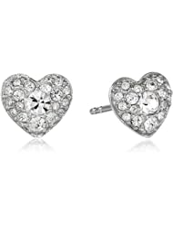 Fossil Glitz Heart Silver Stud Earrings