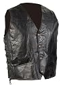 Diamond PlateTM Genuine Leather Biker Vest in black