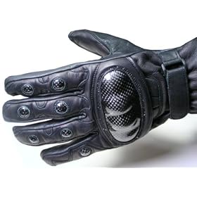 MOTORCYCLE GLOVES CARBON KEVLAR LEATHER BLACK Size M MOTORCYCLE GLOVES CARBON KEVLAR LEATHER BLACK - Size M